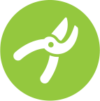 Green & White Pruning Shears Icon