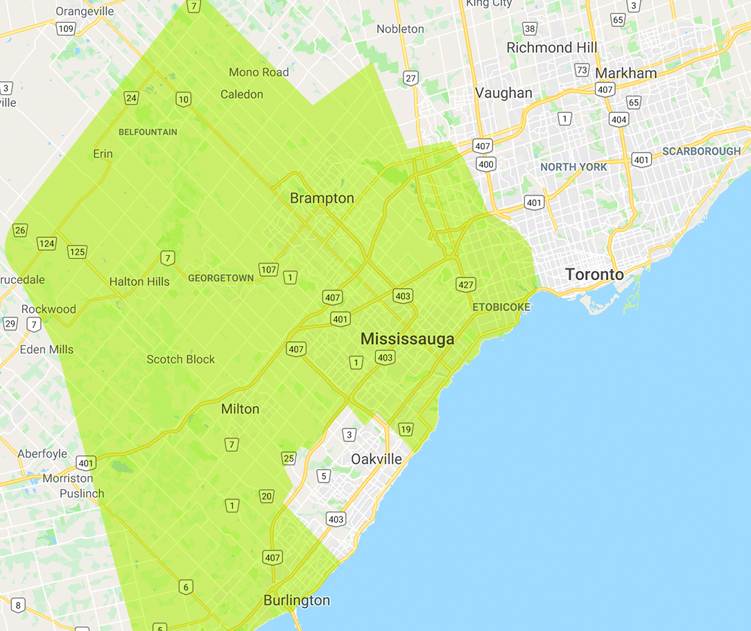 Map Of Forestwood Tree Service Mississauga Service Area