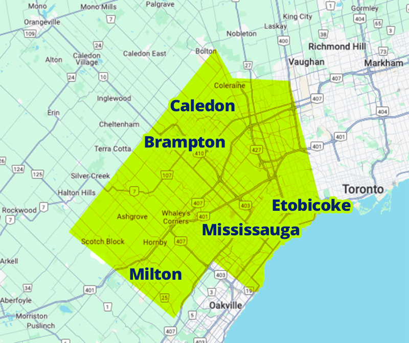 Map Of Forestwood Tree Service Mississauga Service Area